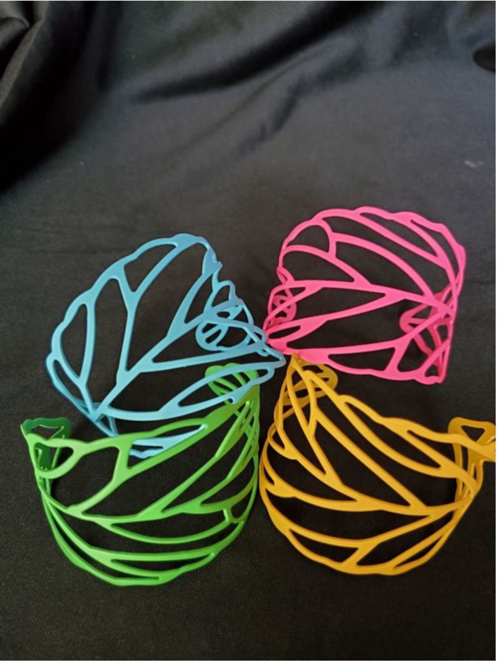Summer time colorful Leaf Design Bracelets. Get all 4 Pink Blue Green Yellow